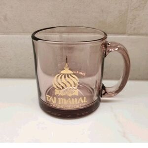 Trump Taj Mahal Casino Resort Atlantic City NJ Pink Clear Glass Mug Made USA